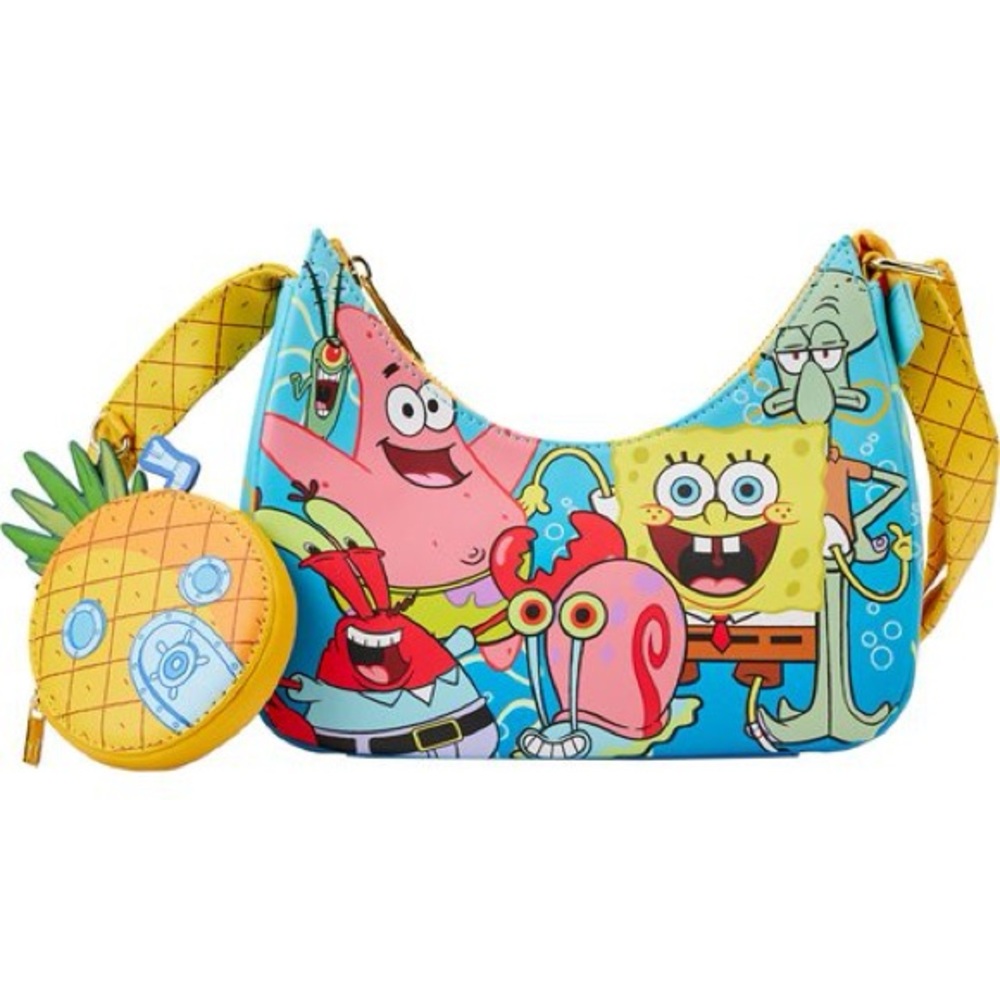 Loungefly Nickelodeon Spongebob SquarePants Group Shot Crossbody Bag